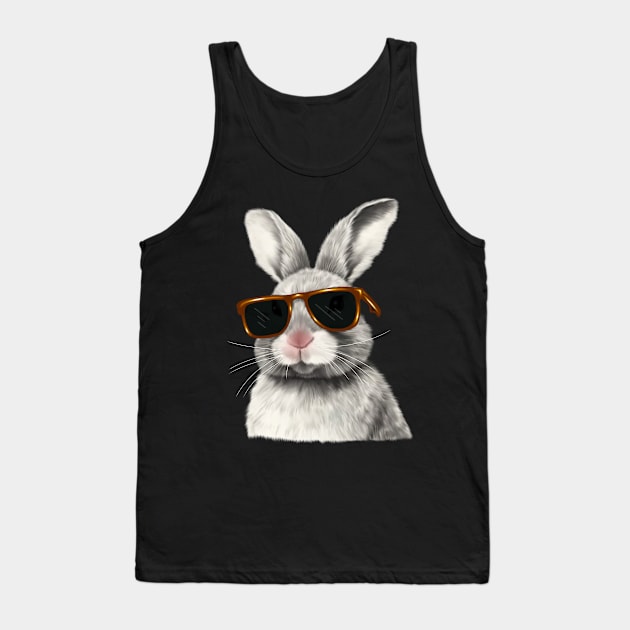 Cute Rabbit wearing Sun Glasses, Love Bunnies Tank Top by dukito